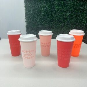 Starbucks Vibrant Reusable Holiday Coffee Cups Set